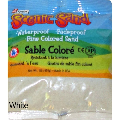 Scenic Sand™ Craft Colored Sand, White, 1 lb (454 g) Bag